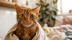 Waarom katten zichzelf likken na een bad — jij ziet hygiëne, zij voelen een bedreiging